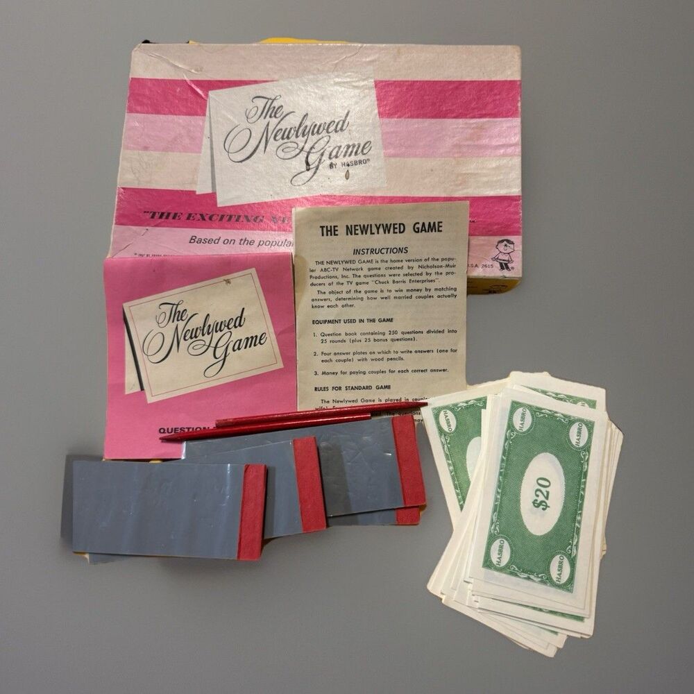 Vintage 1967 The Newlywed Game Board Game by Hasbro Complete TV Show Game